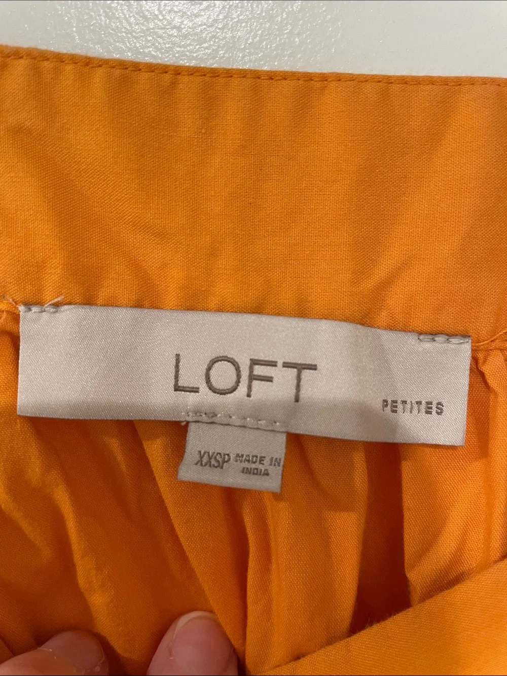 LOFT Bright Orange Square Neck Puff Sleeve Top xxs petite